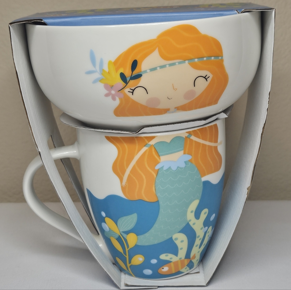 Mermaid Mug And Bowl Set NWT